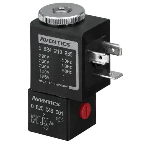 Válvula Pneumática Piloto Solenoide 3/2 Aventics, código 0820019631